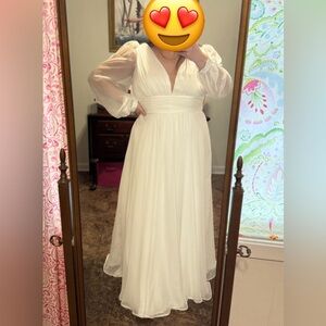 Wedding Dress, white with empire waist
